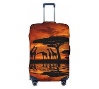 Giraffe Under The Tree in Africa Elastic Travel Luggage Cover Suitcase Protector Fits 18-32 Inch Luggage