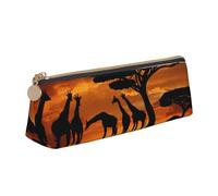 Giraffe Under The Tree in Africa Pencil Case, Multifunctional Pencil Case, Student Pencil Case, with Zipper Suitable for Schools and Offices, Unisex