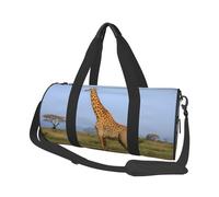 Giraffe Under The Tree in Africa Print Sports Duffel Bag 25l - Round Travel Holdall Duffle Bags for Men & Women - for Gym, Hiking, Yoga, Swimming 45 X 23 X 23 Cm