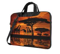 Giraffe Under The Tree In Africa Printed Waterproof Laptop Case Ultra-Thin Portable One-Shoulder Laptop Bag 600d Oxford 13in/14in/15.6in