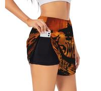 Giraffe Under The Tree in Africa Women's Athletic Shorts Summer Daily Leisure Jogging Cycling Outdoor Exercise Black