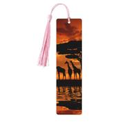 Giraffe Under The Tree in Africa Wooden Bookmark Perfect Decoration for Bookmarks Lovers Students Reading Book Club
