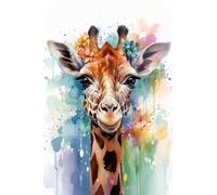 Giraffe Wall Art Animals Pictures Print On Canvas Animals Modern Artwork 1 Panel Wall Decor for Living Room Office Giclee Gallery Wrapped Posters Framed Ready to Hang, 24x16in