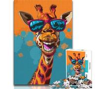 Giraffe Wearing Glasses Puzzles for Adults Teens 1000 Pieces,for Educational Game Challenge Toy for Is Ideal As A Gift for The Whole Family (38x26cm)