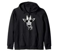 Giraffe Wearing Shades Splash Art Grunge Zip Hoodie