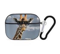 Giraffe Wearing Sunglasses AirPod Pro Case, Anti Scratch Hard PC Cover with Keychain, AirPod Pro 2nd/1st Case Accessories for Women Men, Black-Style