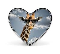 Giraffe Wearing Sunglasses Brooch Elegant And Graceful Heart Lapel Pin Love Printed Cute Badge Unisex Fashion Broochs for Bag Jacket Clothes Accessories Love form Style