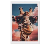 Giraffe Wearing Sunglasses Diamond Art Kits for Adults 8"x12" DIY Diamond Painting Kit for Beginners Gem Art Painting with Round Full Drill Diamonds DIY Paint Paintings for Home Wall Decor Gift