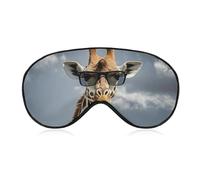 Giraffe Wearing Sunglasses Eye Mask for Women & Men, Breathable & Adjustable Eye Cover, Ultra Soft Sleep Mask, Lightweight Travel Blindfold for Airplane, Nap, Night Sleeping