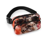 Giraffe Wearing Sunglasses Fanny Pack for Women Men Adjustable Waist Bag Belt Bag for Travel Sports Hiking, style, 20x13cm
