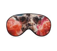 Giraffe Wearing Sunglasses Sleep Mask Soft Comfortable Eye Mask with Adjustable Strap Eye Cover Eye Shade for Men Women Work Travel