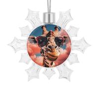 Giraffe Wearing Sunglasses Snowflake Ornaments Christmas Hanging Snowflake Decorations Christmas Snowflakes Decorations Supplies for Party Decorations Holiday New Year Decor