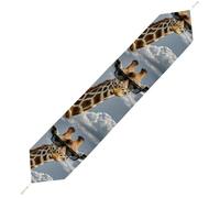 Giraffe Wearing Sunglasses Table Runner for Dining Table, Short Plush Runners Washable & Durable Tablerunner Modern Home Decor for Wedding, Kitchen, Holiday 229*33cm