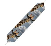 Giraffe Wearing Sunglasses Table Runner for Dining Table, Short Plush Runners Washable & Durable Tablerunner Modern Home Decor for Wedding, Kitchen, Holiday 200*33cm