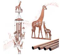 Giraffe Wind Chimes Outdoor Giraffe Gifts for Women/Men/Mom/Wife/Grandma Birthday Gifts Memorial Gift Metal WindChimes for Outside/Indoors, Lawn, Patio, Home, Porch, Yard Decor, Garden Decorations