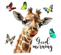 Giraffe Window Stickers - Double Sided Wall Decor, Realistic Animal Decal | Funny Giraffe Window Art with Butterfly, Ideal for Car Or Home Window, Perfect for Adding A Whimsical Touch
