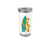 Giraffe with a Surfboard Zoo Savanna Stainless Steel Insulated Tumbler