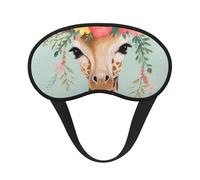 Giraffe with Floral Sleep Mask for Side Sleeper, Blackout Eye Mask for Women Men, Zero Pressure Sleeping Masks Soft Breathable Eye Cover Comfortable Blindfold Eyeshade for Night Sleep