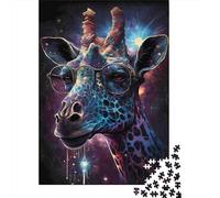 Giraffe With Glasses 1000 Pieces Eco-friendly Paper Classic Jigsaw Puzzle Family Lovers Decompression Game Gifts Value Pack 70x50cm/1000pcs