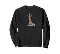 Giraffe with Pigeon Bird Animal Lover Biologist Sweatshirt