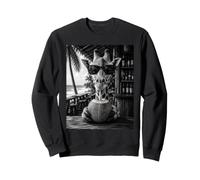 Giraffe with Sunglasses and Coconut Drink Sweatshirt