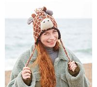 Giraffe Woollen Animal Hat Paper High Brown One Size