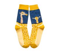 Giraffe Yellow Print Pattern Socks Funky Crew Cartoon Funny Gift for Him Her Woman Men Teen Child Kid Boy Man Animal Print Mid-Calf Cute Stand out Birthday Cotton Animal Africa Yellow