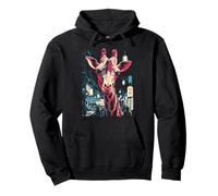 Giraffe Zoo Animal Lover Safari Africa Graphic Illustration Pullover Hoodie