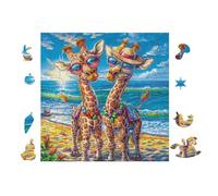 Giraffes 100 Piece Complete DIY Jigsaw Puzzle Collectors Mind Relaxation Educational Decorative Puzzle Gifts for Adults Wooden Cardboard 28x28cm
