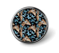 Giraffes And Butterfly Round Lapel Pin Button Brooch Tie Badge Elegant Hat Clothing Jewelry Accessories