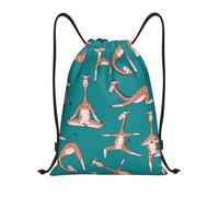Giraffes Doing Various Yoga Gym Bag Unisex String Backpack Portable Drawstring Bag For Travel Outdoor Running 36X42Cm