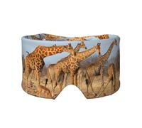 Giraffes Family Print Sleep Eye and Ear Muffs Mask - Soft & Breathable, Ideal for Travel, Meditation, and Nighttime Use