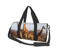 Giraffes Family Printed Round Travel Duffel Bag Large Overnight Weekend Bags for Hiking, Vacations, Gym, Sports