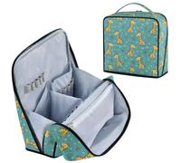 Giraffes Flowers Blue Makeup Bag Cosmetic Bag for Women