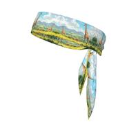 Giraffes grazing on Grass Tie Headband for Women & Men - Stylish Sports Head Tie, Suitable for Various Sports Activities