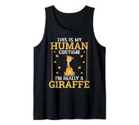 Giraffes Humor This is My Human Costume Halloween Giraffe Tank Top