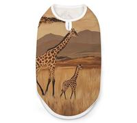 Giraffes In An African Dog And Cat Clothes Pet Summer Sleeveless T Shirt Basic Vest L