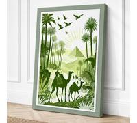 Giraffes in the Bush Canvas Wall Art Print 18x12 Inch | Ready to Hang, Gallery Wrapped, Fade-Resistant Inks, Securely Packaged, UK Made