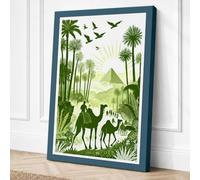 Giraffes in the Bush Canvas Wall Art Print 24x16 Inch