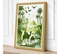 Giraffes in the Bush Canvas Wall Art Print 36x24 Inch | Ready to Hang, Gallery Wrapped, Fade-Resistant Inks, Securely Packaged, UK Made