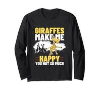 Giraffes Make Me Happy You Not So Much Funny Giraffe Long Sleeve T-Shirt