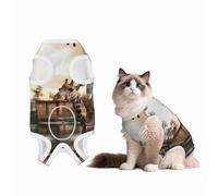 Giraffes on The Lake Custom Patterned Surgery Suit for Dogs Cat- Post-Surgery Recovery, Wound Care, and Anxiety Relief - Soft Cotton Dog Pajamas with Full Belly Coverage X-Large