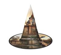 Giraffes on the Lake Halloween Witches Hats Witch Headbands Wizard Hat Costume Accessories Cosplay for Party Masquerade Foldable 3 PCS