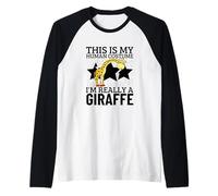 Giraffes This is My Human Costume I'm Really A Giraffe Raglan Baseball Tee