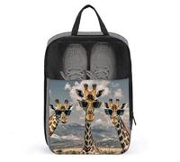 Giraffes Wearing Sunglasses Shoe Bag Waterproof & Breathable Shoe Pouch for Travel, Portable Carry Case for Sports Sneakers, Gym, Vacation