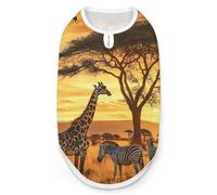 Giraffes Zebras African Savannah Sunset Dog And Cat Clothes Pet Summer Sleeveless T Shirt Basic Vest XL