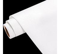 GIRAFVINYL Glitter Vinyl Roll, 12' x 10ft - White Glitter Permanent Vinyl for Home & Car Decorations, Cup, Sign, Windows
