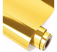 GIRAFVINYL Gold Metallic HTV Iron on Vinyl - 12" x8ft, Gold Heat Transfer Foil Vinyl for T-Shirt DIY Clothes, Garments