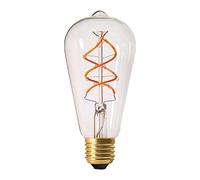 Girard Sudron 716622-LED 64mm Teardrop ST64 LED Twisted Filament Lightbulb Lamp, E27 (ES Edison Screw Cap), Clear, Warm White, 400 Lumens, Dimmable, 5 W