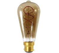 Girard Sudron 716680-LED 64mm Edison Teardrop ST64 LED Twisted Filament Lightbulb Lamp, B22 (BC Bayonet Cap), Smokey, Warm White, 400 Lumens, Dimmable, 4 W